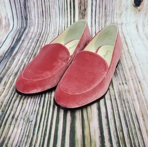 Bettye Muller Pink Regency Velvet Slip On Loafers